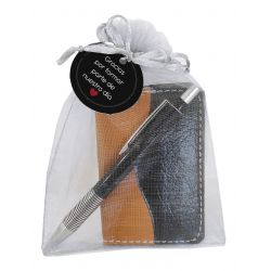 ESPEJITO DE CORAZÓN ROSA CON PULSERA EN BOLSA Y PEGATINA