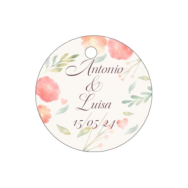 PLIEGO DE TARJETAS 20 UNDS PERSONALIZABLES 4,2CM DIÁMETRO                                           