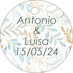 PLIEGO DE TARJETAS 20 UNDS PERSONALIZABLES 4,2CM DIÁMETRO                                           