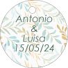 PLIEGO DE TARJETAS 20 UNDS PERSONALIZABLES 4,2CM DIÁMETRO                                           