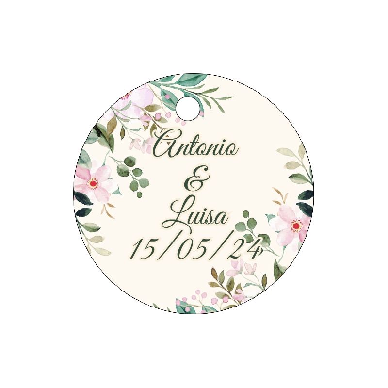 PLIEGO DE TARJETAS 20 UNDS PERSONALIZABLES 4,2CM DIÁMETRO                                           