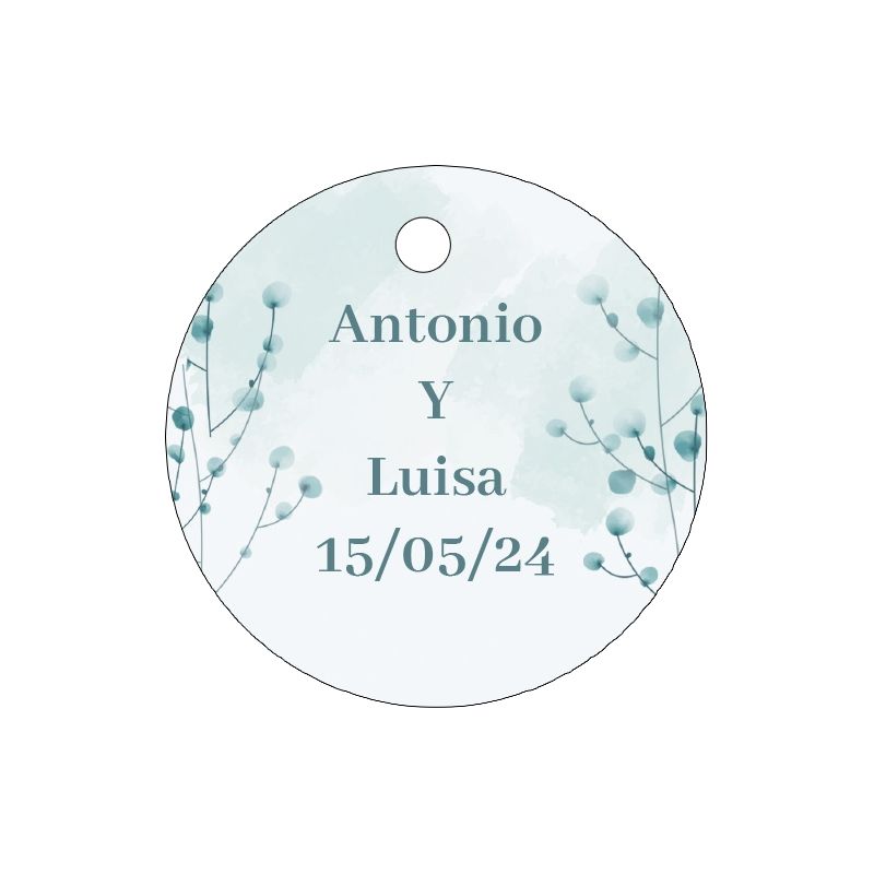 PLIEGO DE TARJETAS 20 UNDS PERSONALIZABLES 4,2CM DIÁMETRO                                           