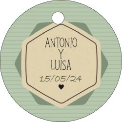 PLIEGO DE TARJETAS 20 UNDS PERSONALIZABLES 4,2CM DIÁMETRO                                           