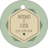 PLIEGO DE TARJETAS 20 UNDS PERSONALIZABLES 4,2CM DIÁMETRO                                           