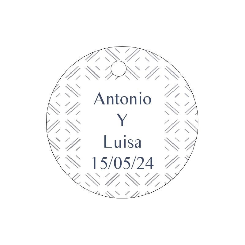PLIEGO DE TARJETAS 20 UNDS PERSONALIZABLES 4,2CM DIÁMETRO                                           