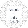 PLIEGO DE TARJETAS 20 UNDS PERSONALIZABLES 4,2CM DIÁMETRO                                           
