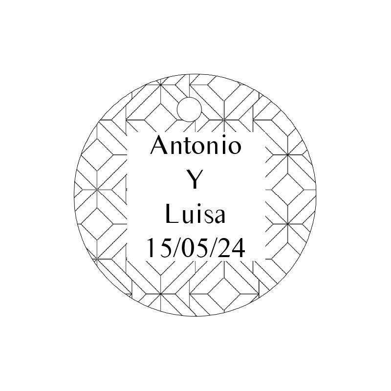 PLIEGO DE TARJETAS 20 UNDS PERSONALIZABLES 4,2CM DIÁMETRO                                           