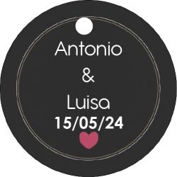 PLIEGO DE TARJETAS 20 UNDS PERSONALIZABLES 4,2CM DIÁMETRO                                           