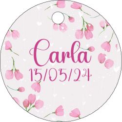 PLIEGO DE TARJETAS 20 UNDS PERSONALIZABLES 4,2CM DIÁMETRO                                           