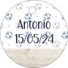 PLIEGO DE TARJETAS 20 UNDS PERSONALIZABLES 4,2CM DIÁMETRO                                           