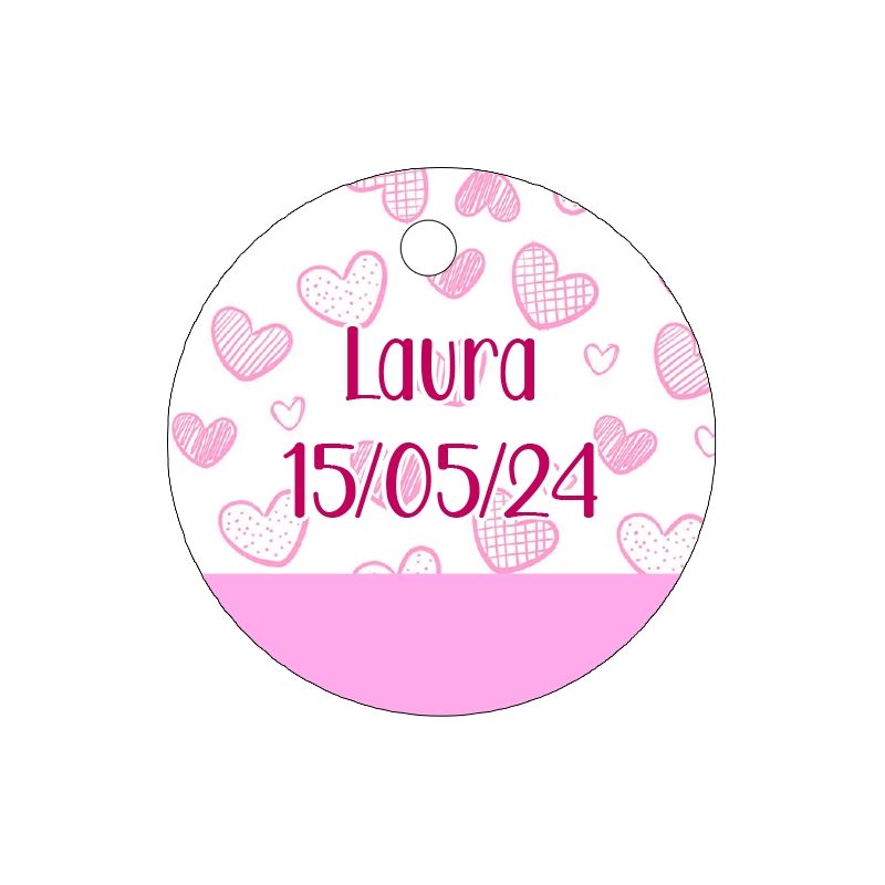 PLIEGO DE TARJETAS 20 UNDS PERSONALIZABLES 4,2CM DIÁMETRO                                           