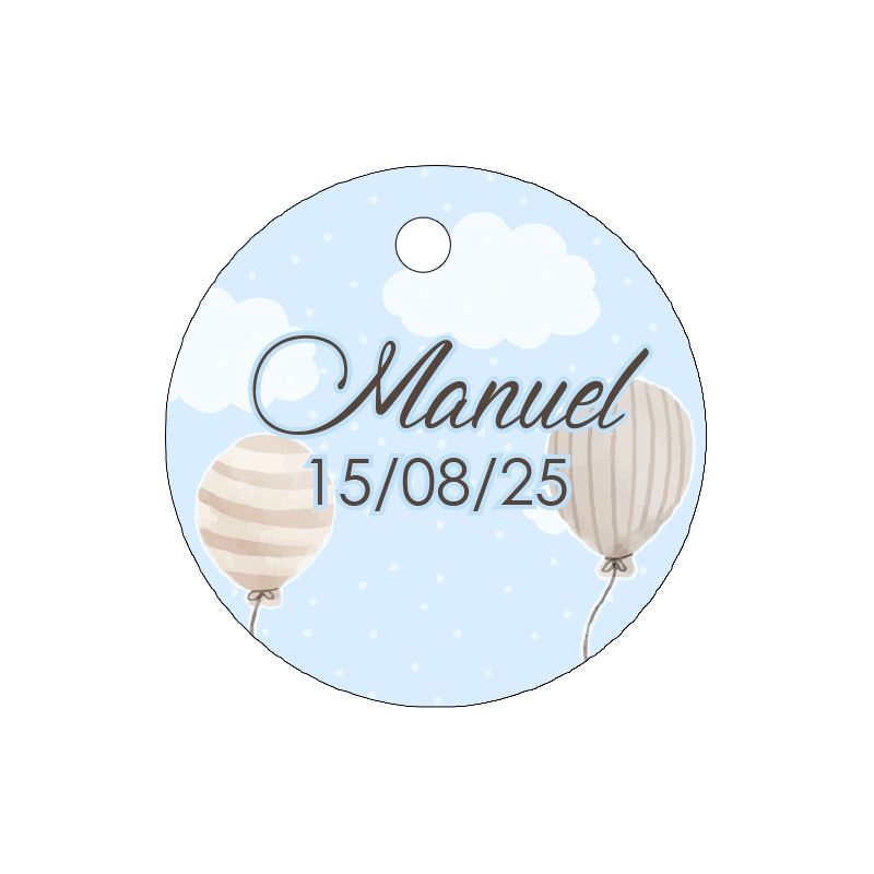 PLIEGO DE TARJETAS 20 UNDS PERSONALIZABLES 4,2CM DIÁMETRO                                           